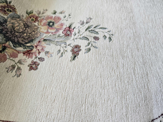 Poszewka gobelinowa ecru Kwiaty wzór Róże 45x45