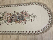 Bieżnik Gobelinowy ecru z szenilwwem Kwiaty wzór Róże 