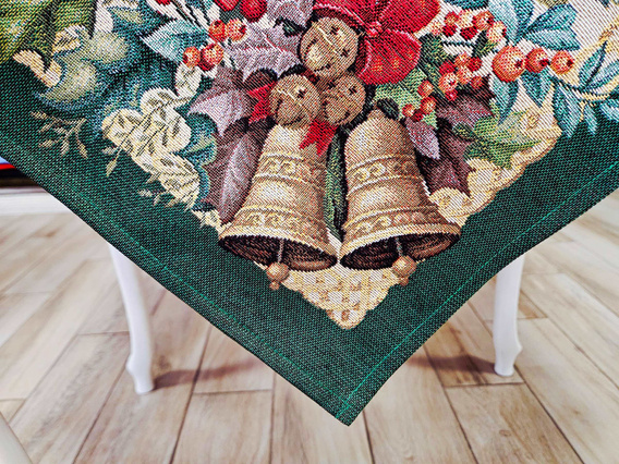 Serweta Gobelinowa Świąteczna  z zieloną listwą 100x100