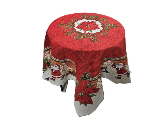 Serweta gobelinowa z szenilem czerwona świąteczna