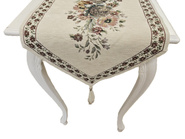 Bieżnik Gobelinowy ecru z szenilem Kwiaty wzór Róże