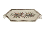 Bieżnik Gobelinowy brązowy z szenilem Kwiaty wzór Róże