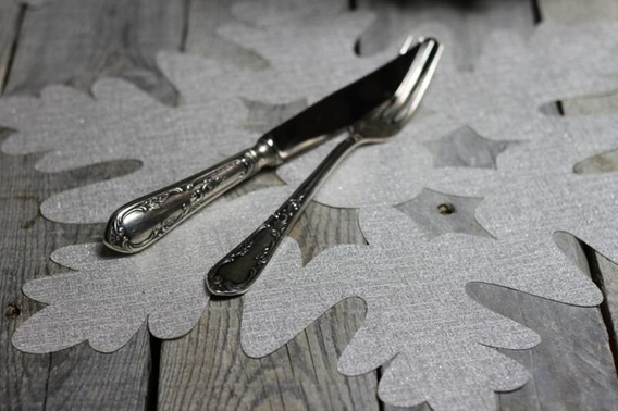 Płatek śniegu srebrzysta serwetka