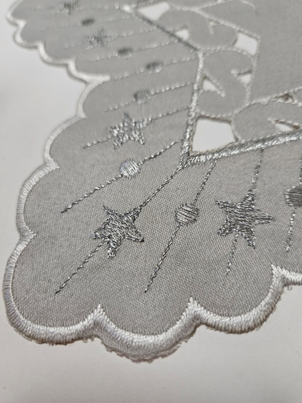  Serwetka szara świąteczna haftowana Gwiazda