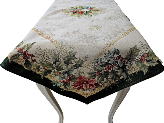 Serweta Gobelinowa Świąteczna  z zieloną listwą 100x100