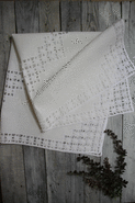 Serweta lniana  RĘCZNIE haftowana  mereżka ( handmade ) biała wzór 1.