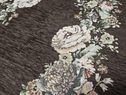 Bieżnik Gobelinowy brązowy z szenilem Kwiaty wzór Róże