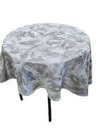 Gruby dwustronny obrus żakardowy koło szaroniebieski