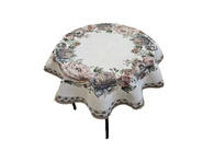 Obrus gobelinowy z szenilem kremowy Kwiaty  wzór Róże Fi95