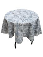 Gruby dwustronny obrus żakardowy koło szaroniebieski